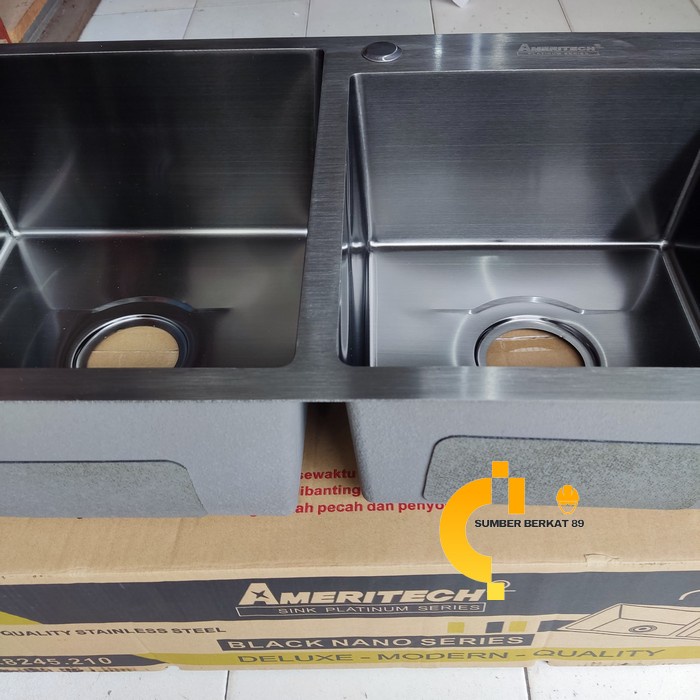 Bak Cuci Piring BCP AMERITECH / Kitchen Sink 2 lubang - BLACK