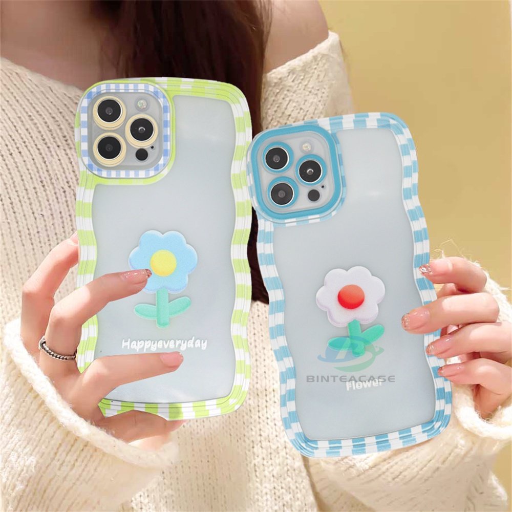 Realme 10 C30 C31 C33 C35 C21Y C25Y RealmeC11 C25 C17 C15 C12 C3 C2 Realme 8i 7i 5 5i 6i 7 Pro Bunga Tepi Melengkung TPU Phone Case Binteacase