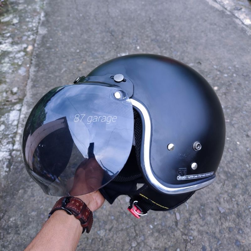 HELM BOGO DEWASA MODEL RETRO FULL LEHER SNI