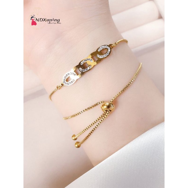 Gelang Tangan Serut Ulir Permata Titanium N16122201