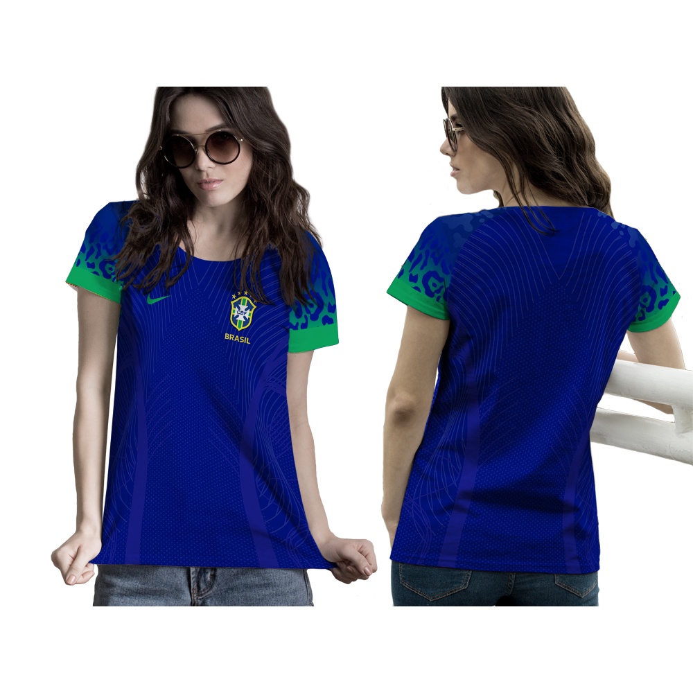 [Tinishop] Kaos Jersey Wanita Piala Dunia 2022 Brazil | Kaos Wanita Piala Dunia Fullprint