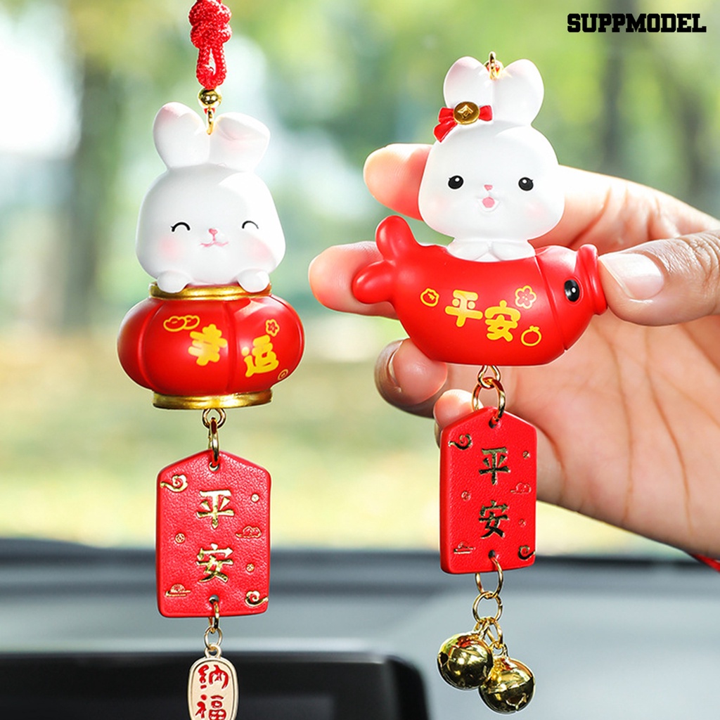 [Auto] Mobil Liontin Gantung Tanda Rumbai Gaya Cina2023Hadiah Tahun Baru Lampion Kelinci Dekorasi Aksesoris Kendaraan