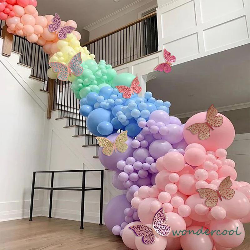 Cake Topper Kue Kertas Lapisan Ganda Kupu-kupu Set Dekorasi Dekorasi Ornamen Ulang Tahun-Won