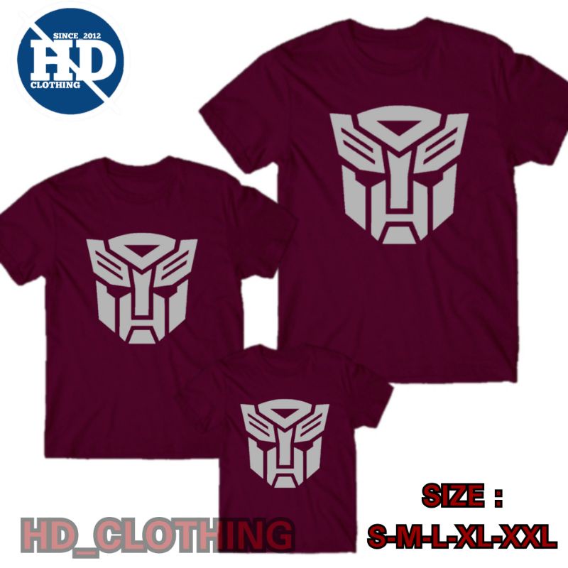 Kaos Anak Laki Laki Motif Karakter Transformer, Kaos Couple family Superhero