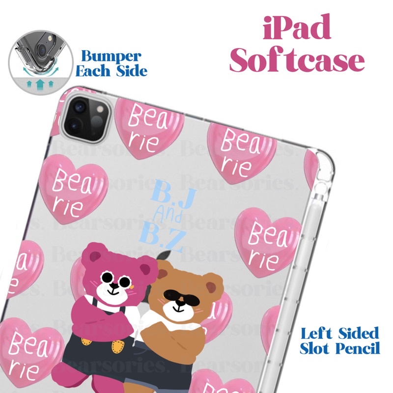 iPad/ Tablet Case / Softcase Slot Pencil Bearie Zeezie and Jodie Love