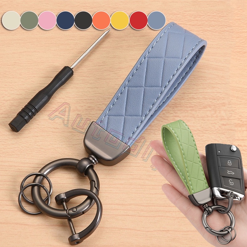 Kreatif Tangan Tali Gantungan Kunci Gantungan Kunci Sederhana Liontin Kulit Gantungan Kunci Wanita Pria Emas Perak Gesper Gantungan Kunci Mobil Rantai Holder Keyfob
