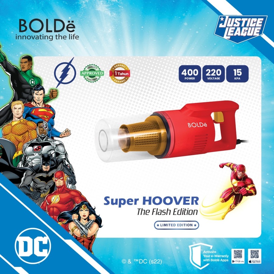 BOLDe SUPER HOOVER FLASH EDITION - Handy Vacuum Cleaner Double Filter