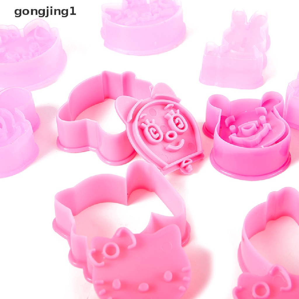 Ggg 1pasang Pemotong Kue Kering Plastik Lucu Kartun Pressable Biscuit Mold Cetakan Kue ID