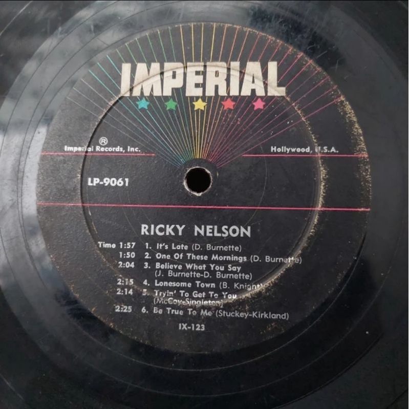 Vinyl Piringan Hitam PH 12 inch Ricky Nelson