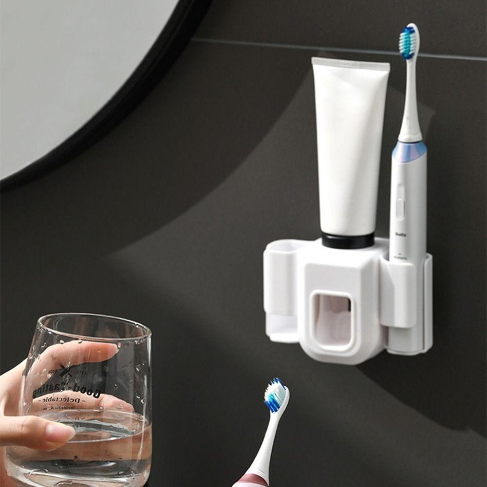 Solighter Toothbrush Holder Anti Air Tempel Dinding Organizer Sikat Gigi Otomatis