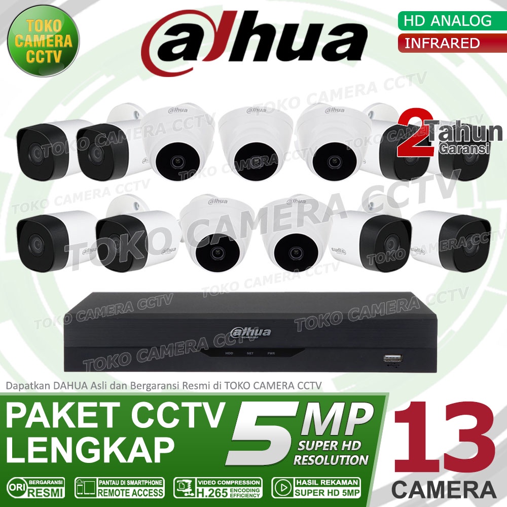 PAKET CCTV DAHUA 5MP 16 CHANNEL 13CAMERA