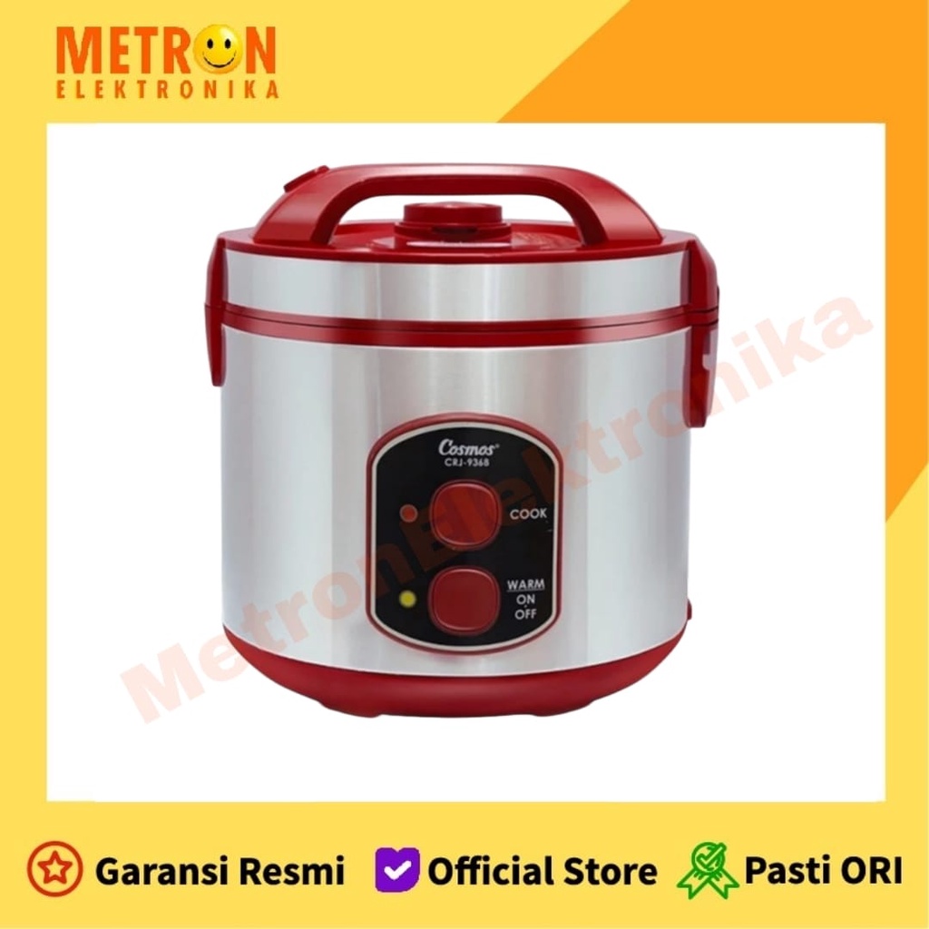 Cosmos CRJ-9368 Rice Cooker 3In1 Magic Com 2 Ltr Stainless Steel