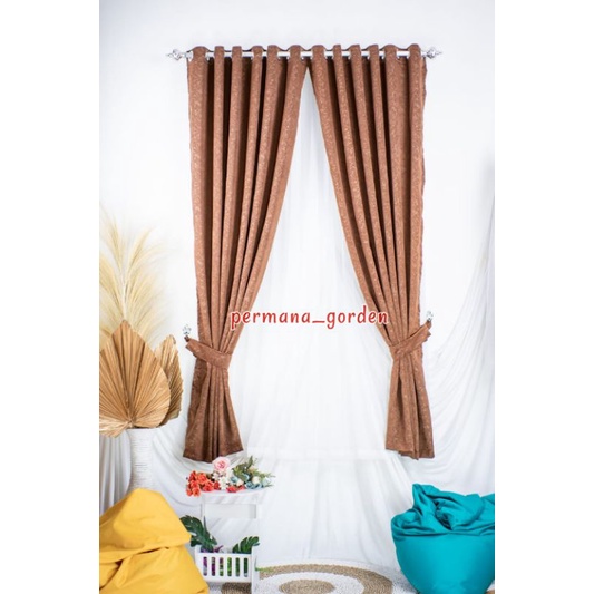 Gorden coklat polos Gorden embosh lokal  gorden minimalis gorden murah