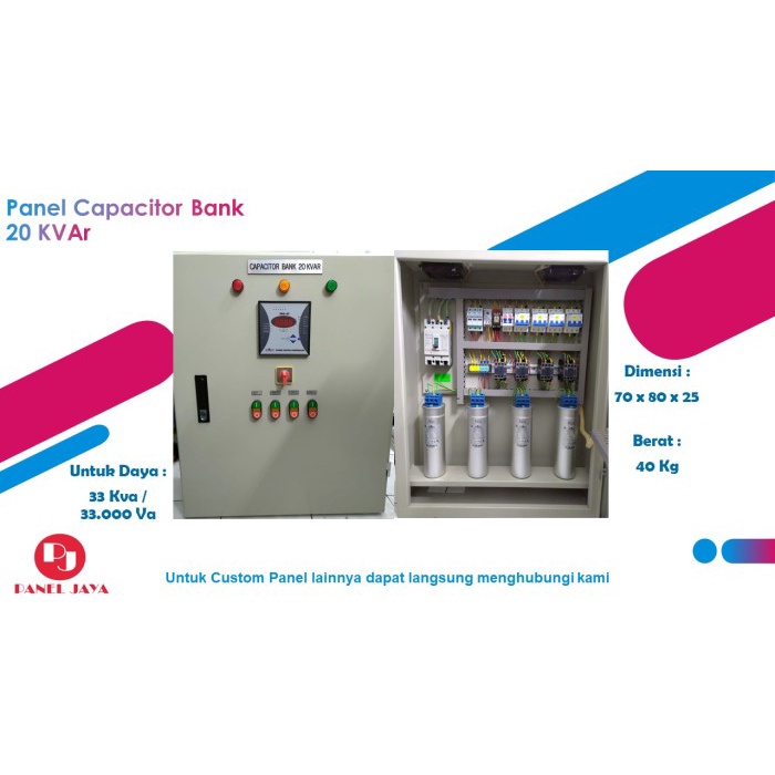 Panel Kapasitor Bank 20 Kvar (Panel Capacitor Bank Perbaikan Cosphi)