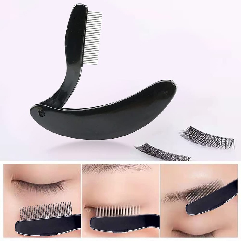 Sisir Bulu Mata Dapat Dilipat Untuk Semua Bulu Mata Dengan Gigi Stainless Steel Eyelash Comb