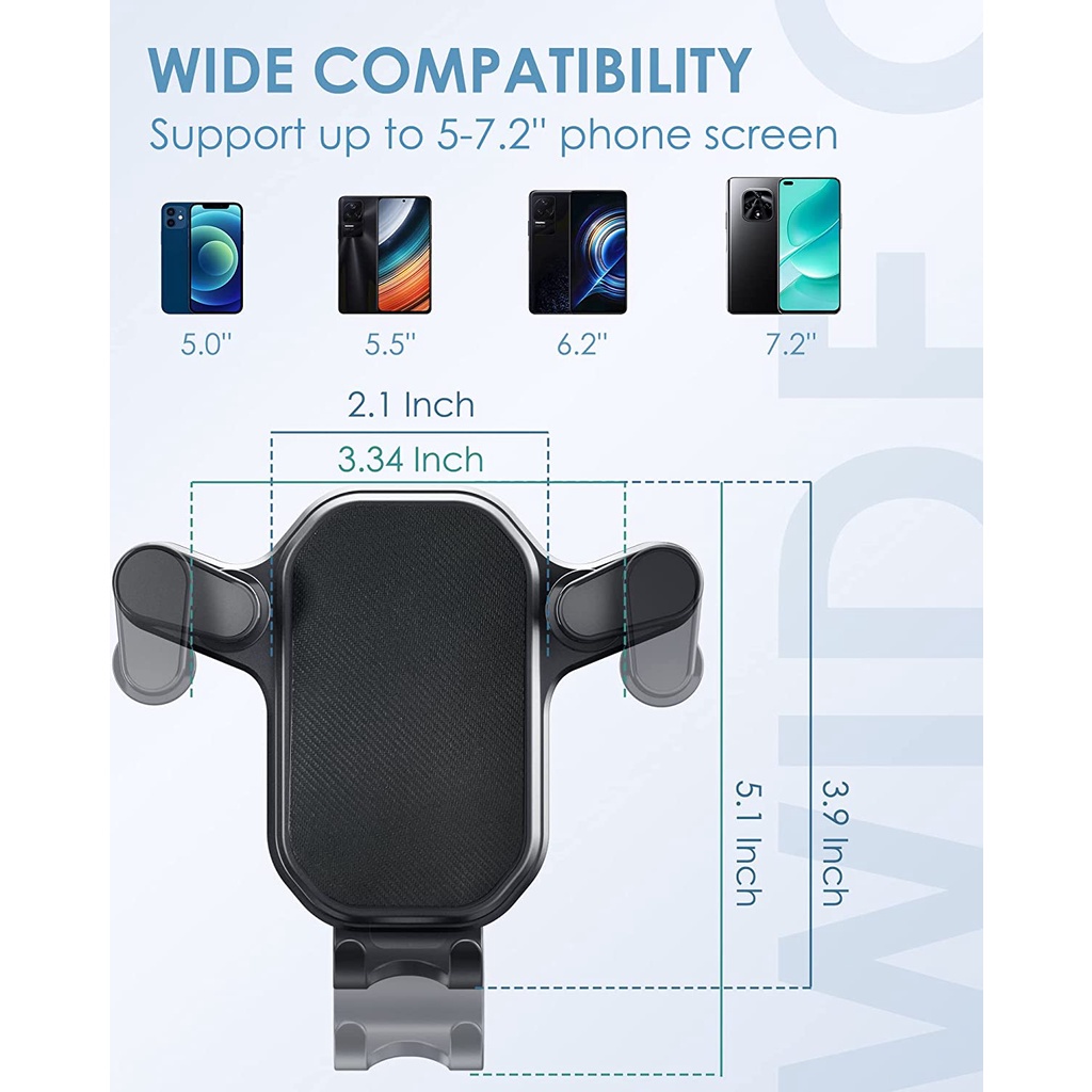 Gravity Car Phone Holder Car Phone Klip Ventilasi Udara Mobil Mount Mobile Cell Stand Smartphone GPS Dukungan Untuk Perangkat Mobile 4.7-6.7 Inch