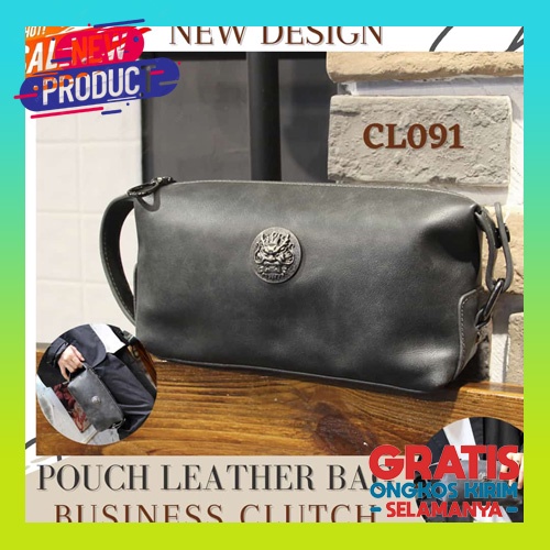 Clutch Pria Anti Air Tas Tenteng Import Laki Laki Tas Genggam Multifungsi Cowok Kulit Pouch Murah Si