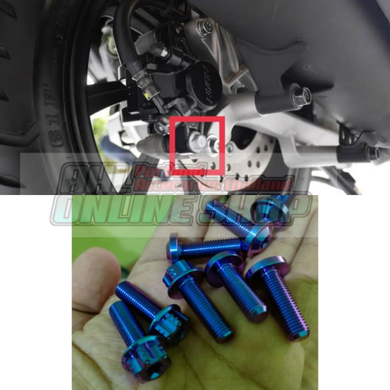 baut titanium tojosan kaliper belakang PCX 150 PCX 160 VARIO 160