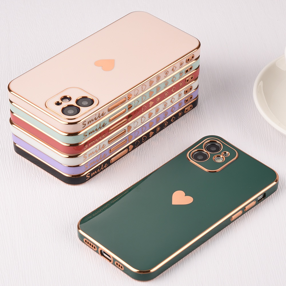 IPHONE Casing Ponsel Plating Solid Untuk Iphone13 14 Pro Max Pelindung Lensa Tritone Untuk Iphone12 11 Pro XS Max X XR 7 8 14 Plus Cover Case