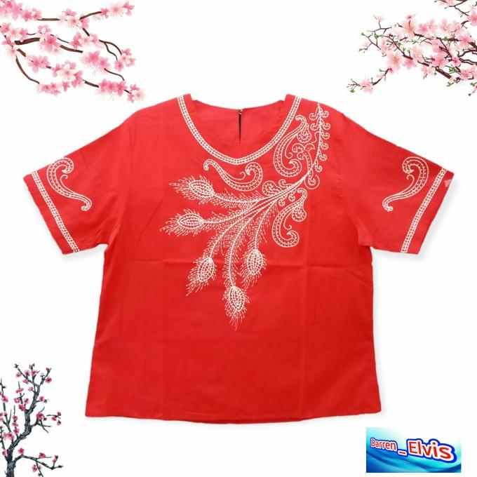 Blouse Wanita Import // Baju Imlek Merah