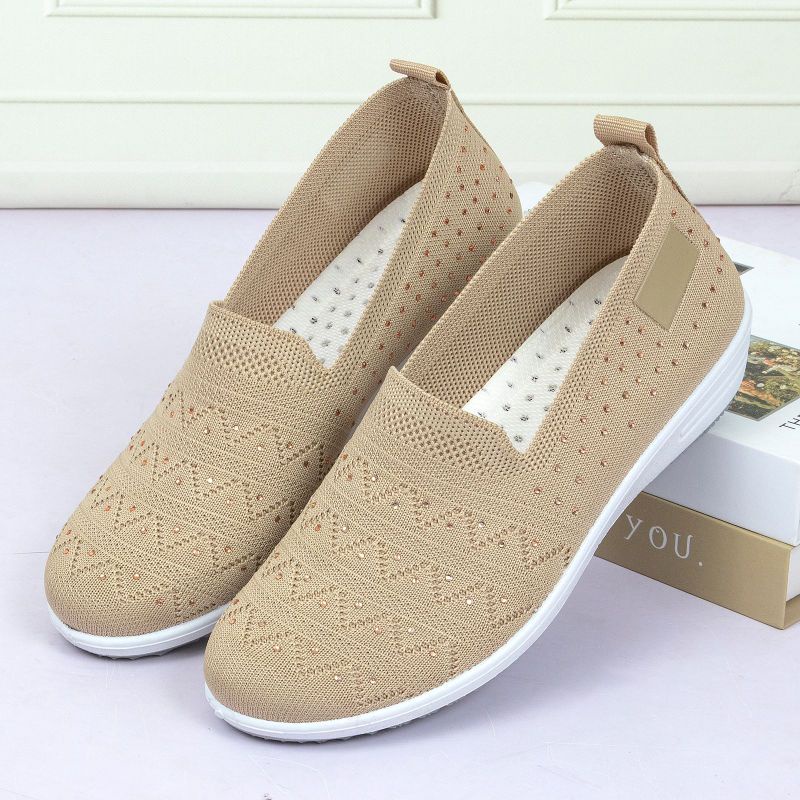 Sepatu Highsole Slip On Wanita Q3641 Flyknit Shoes Import Premium Quality