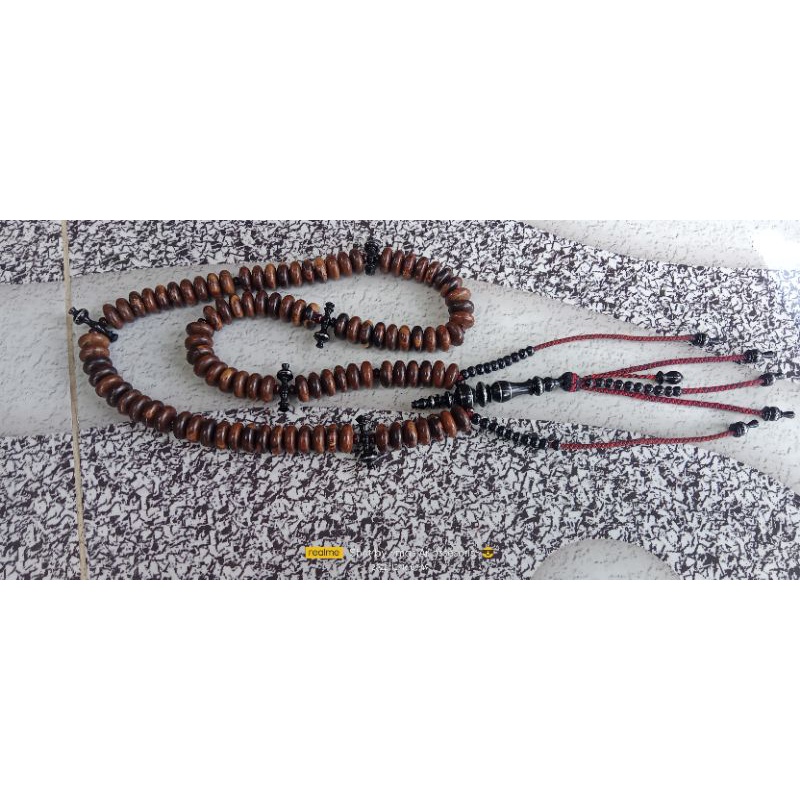 jaminan asli ORIGINAL tasbih gaharu rajut at tijani (grade'A) halus rapi 14mm wangi vs yuser black