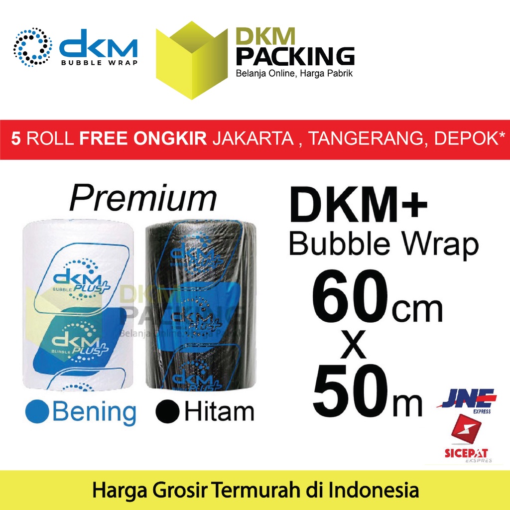 

Plastik Bubble Wrap 60cm x 50m DKM PLUS TERMURAH EKSPEDISI / ROLL