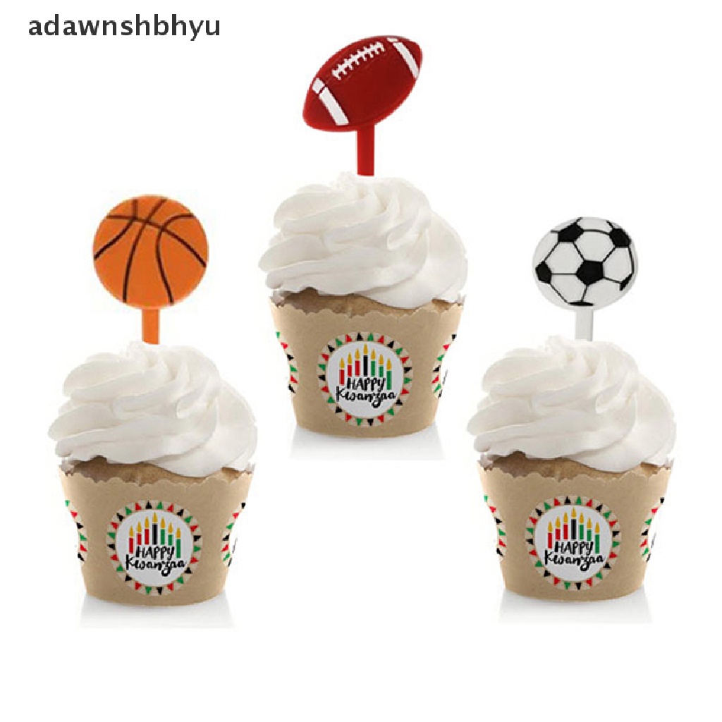 Adawnshbhyu 10 Pcs Lucu Football Food Picks Anak Kue Dessert Garpu Buah Party Decor ID