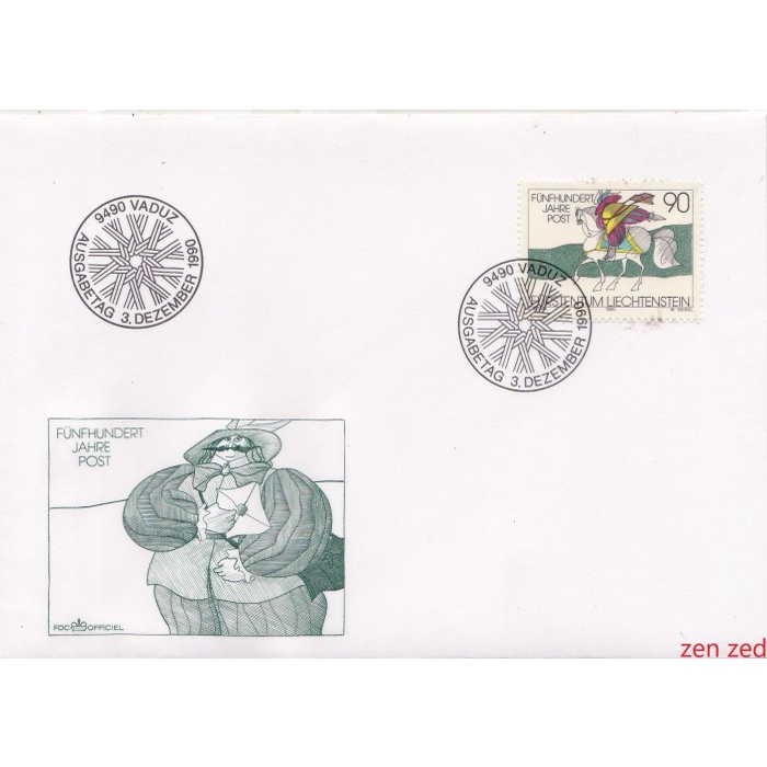 

A596 Prangko Swiss FDC 1990 Post in Europe 1 Pcs