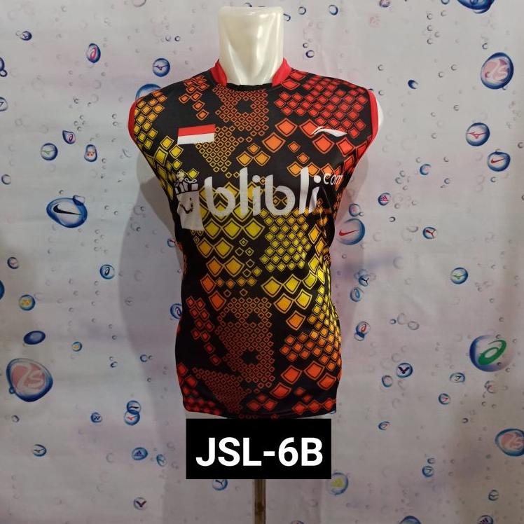 [160] Singlet lining badminton jersey kaos bulutangkis singlet lekbong badminton sleeve less atasan 