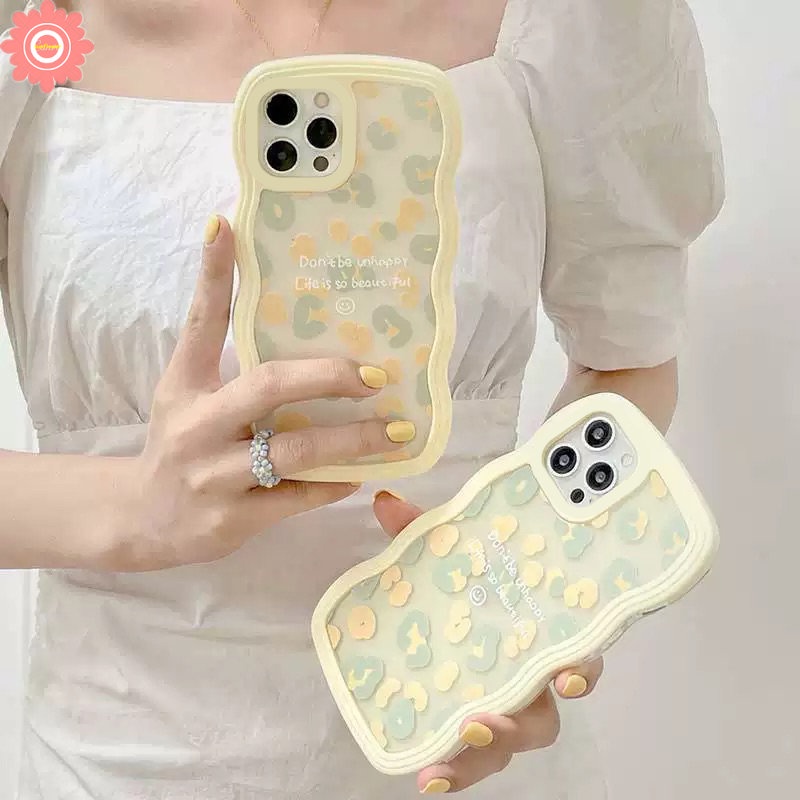 Fashion Motif Leopard Case Oppo A95 A5 A5s A15 A96 A54 A74 A3s A16s A55 A12 A16 A17K A17 A57 A5 A9 2020 A76 A77 A7 A16K A1k A77s A53 A52 Reno 8 7 7Z 8Z 6 A12E Wavy Edge Soft Sarung TPU