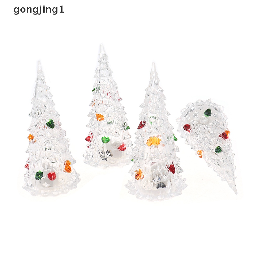 Ggg Pohon Natal Mini Pohon Natal Lampu LED Ornamen Rumah Boneka Christmas Tree Warna Warni Cahaya ID