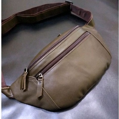 WAIST BAG TAS DADA KULIT ASLI /TAS KULIT SAPI ASLI