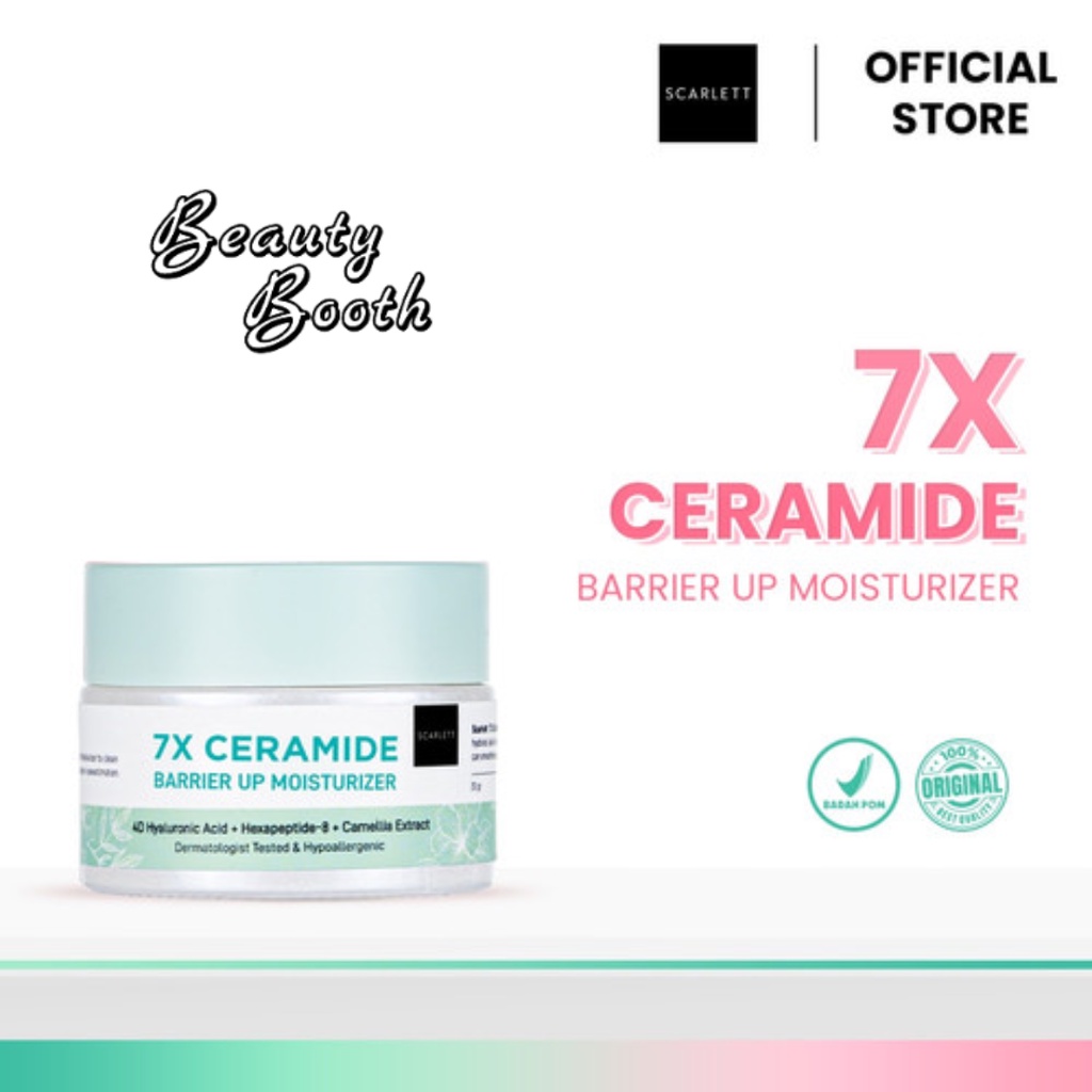 SCARLETT WHITENING 7x Ceramide Barrier Up Moisturizer | Scarlet Day Night Cream Moisturizer | Pelembab Wajah