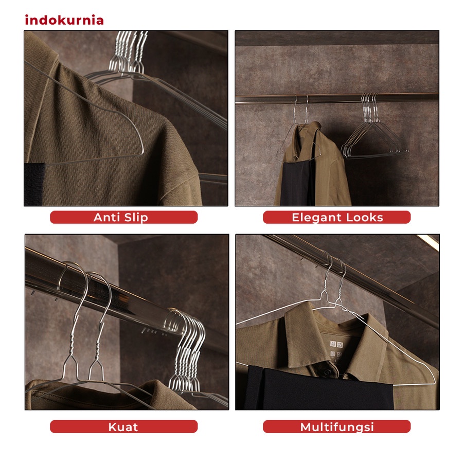 IK - 10pcs Gantungan Baju Kawat Hanger Kawat Termurah