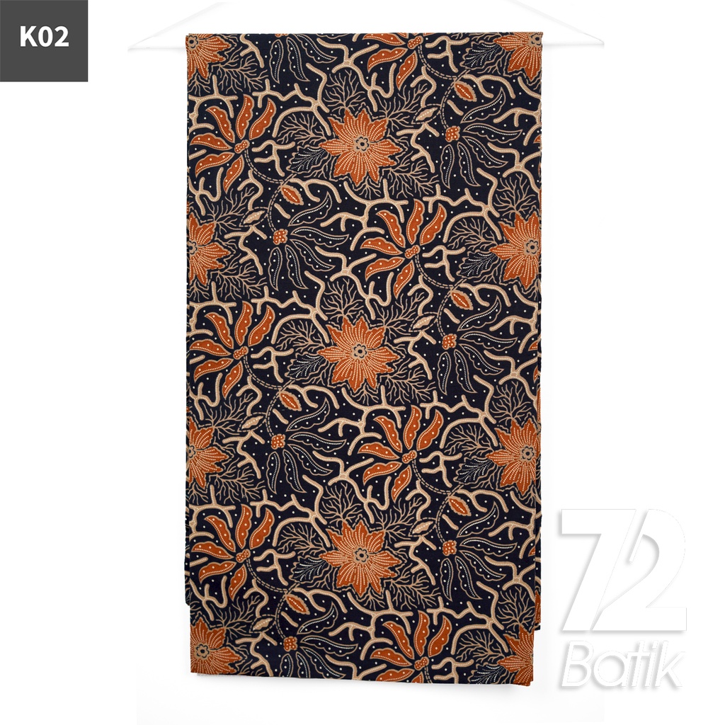 KAIN BATIK PREMIUM Bahan Katun Motif Kembang Neo Warna Coklat Hitam 723063 Cap 72IL Jarik Jarit Samping Kebat Panjang Batik Katun Modern Premium Bahan Seragam Batik Pernikahan Kantor Keluarga Murah Kamen Jadi Batik Bali Lembaran