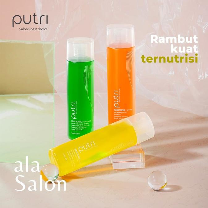 Putri Hair Tonik / Hair Tonic Rambut 200ml Ginseng Oily Hijau Kuning Normal