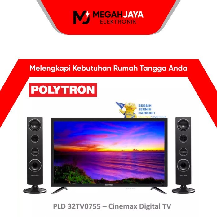 POLYTRON TV LED PLD 24TV0855 + SPEAKER TOWER (24 INCH / DIGITAL TV)