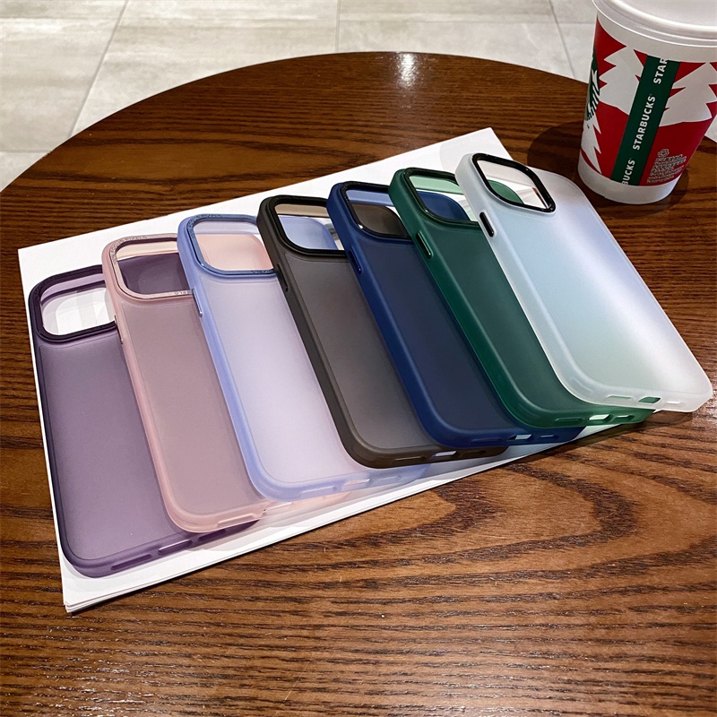 IPHONE Casing Crash Desain Warna Bingkai Foto Berhuruf Bahan Metal Untuk Iphone14 13 12 11 Pro X XS Max XR 14Plus Casing Matte Bening Berkualitas Tinggi