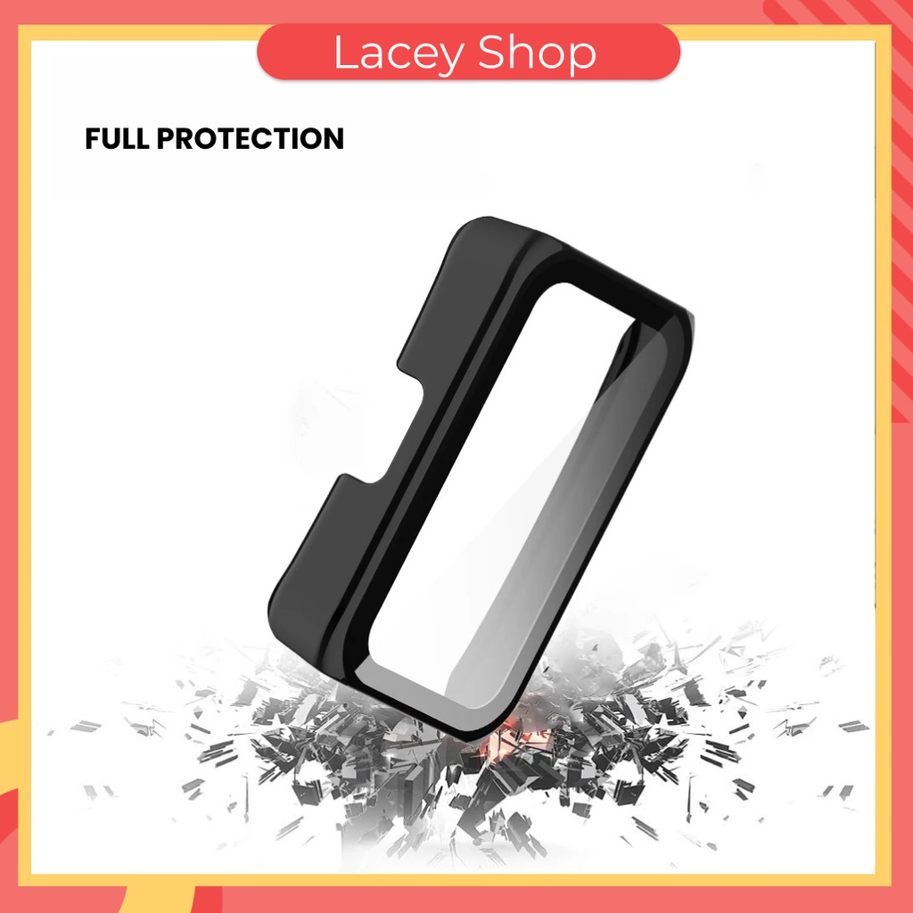 2 in 1 Hard Screen Protector Huawei Band 6/7 PC Frame + Tempered Glass Protective Case Honor Band 6