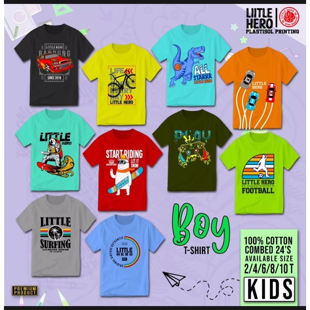 BAJU KAOS ANAK 4 PCS 100RIBU MOTIF DISTRO BAHAN KAOS COTTON SOFT PREMIUM TEBAL LEMBUT DAN ANTI BAKTERI