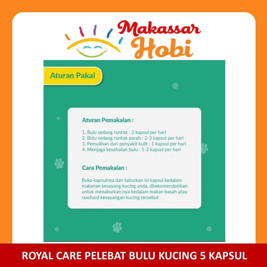 Royal Care Vitamin Bulu Kucing Pelebat Penumbuh Anti Bulu Rontok Kusam