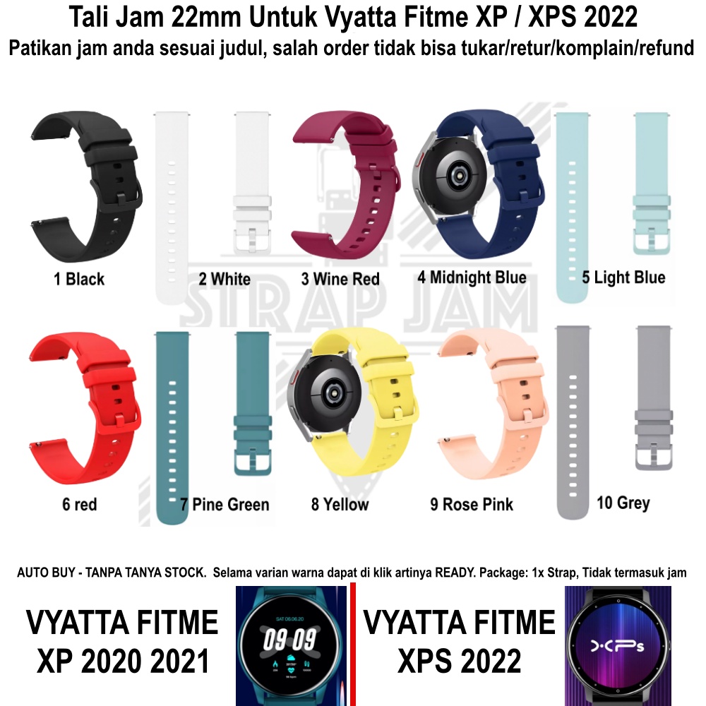 PWK Tali Jam Tangan Vyatta Fitme XP / XPS 2022 - Strap 22mm Silikon Lentur Nyaman