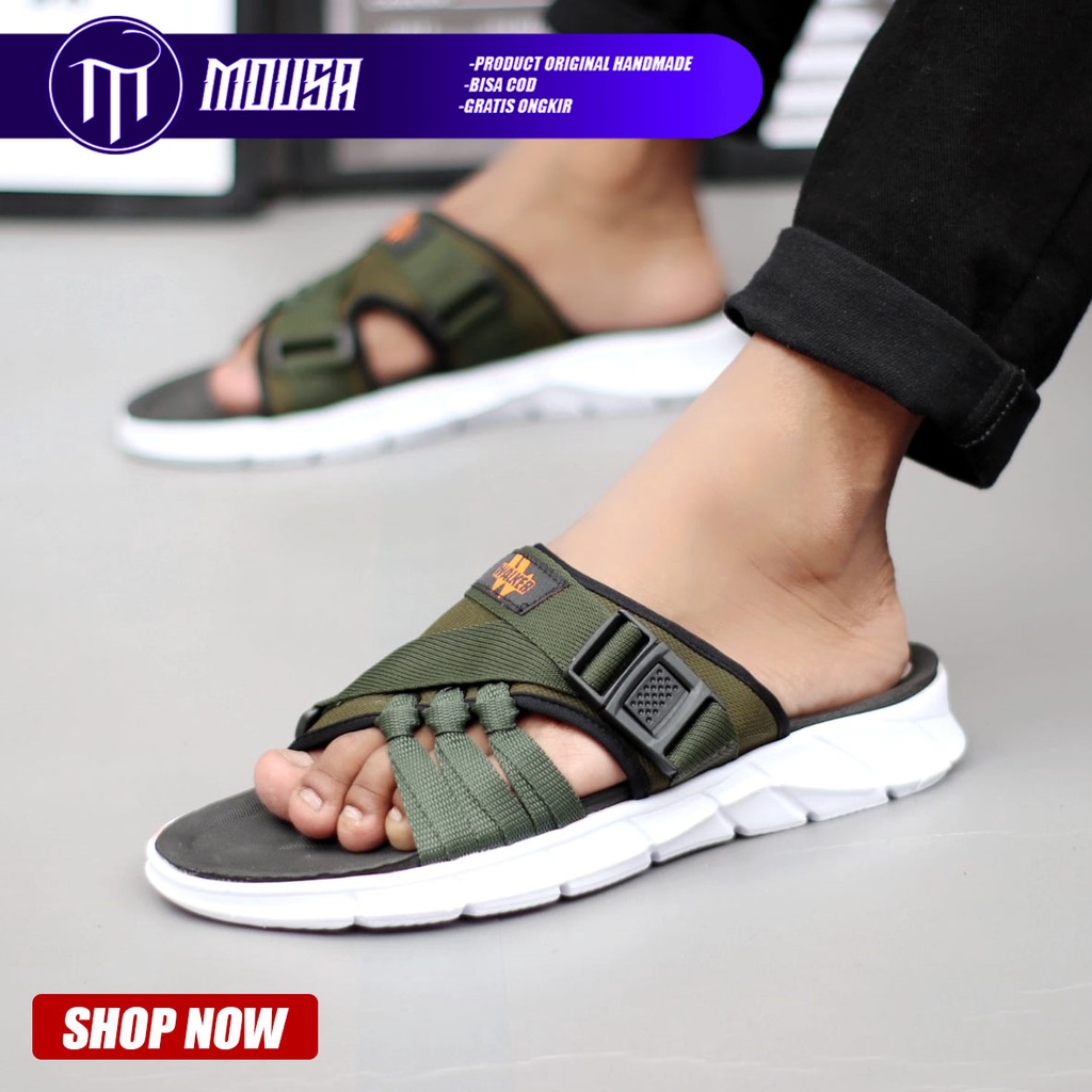 Sandal Slide Sandal Pria Sendal Flip Flop Ringan Terbaru Kekinian Mousa Aber