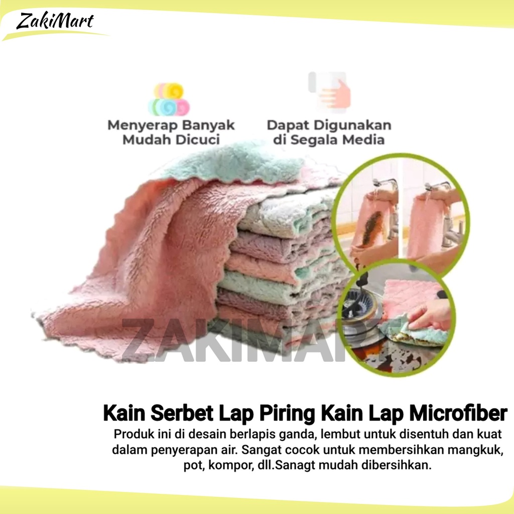 Kain Serbet Lap Piring Kain Lap Microfiber Hand Towel Serbaguna