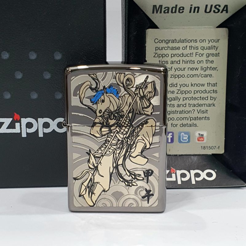 Original Zippo Horse Warrior 2 sides
