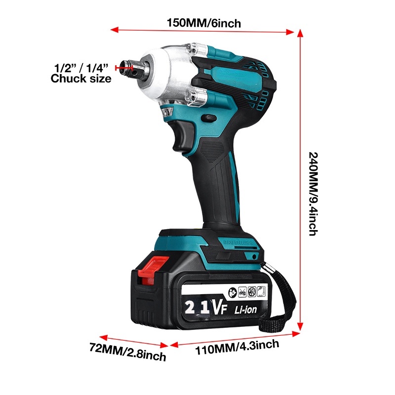 Cordless Impact wrench 2 baterai cordless mesin pembuka baut ban bor set impak buka motor mesin bor untuk baut mobil