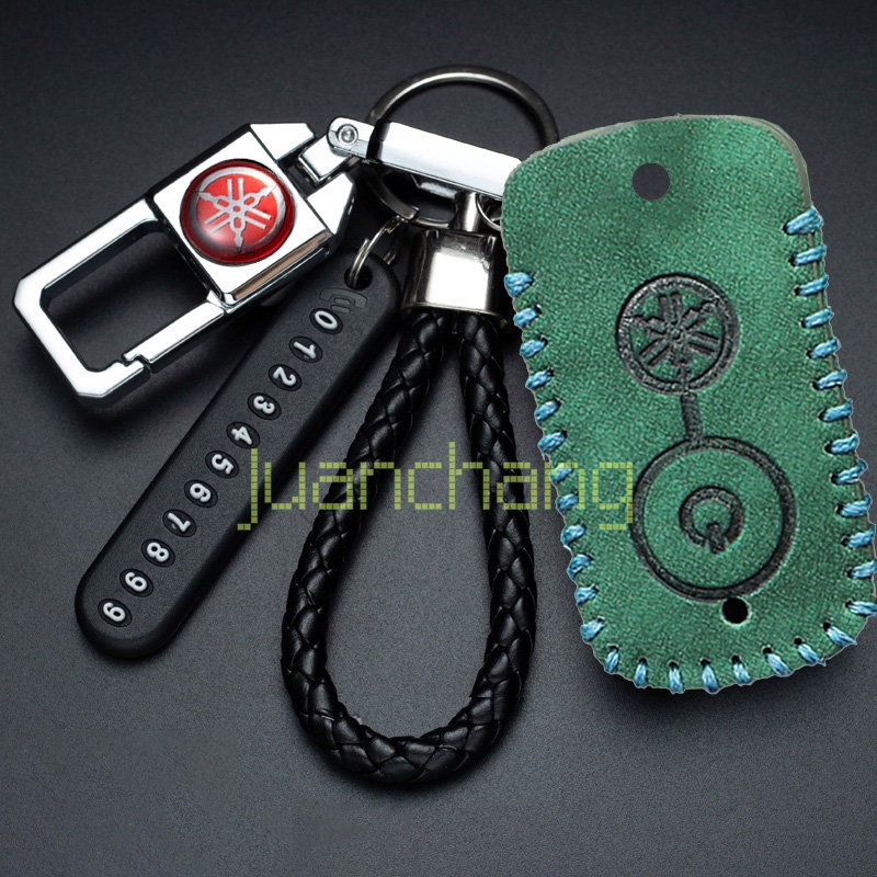 Leather Key Cover Untuk YAMAHA Nmax AEROX V2 2020/AEROX S/Xmax NVX155 QBIX AEROX JAUNS XMAX300 Sarung Kunci Kulit Motor case remote Holder keychain