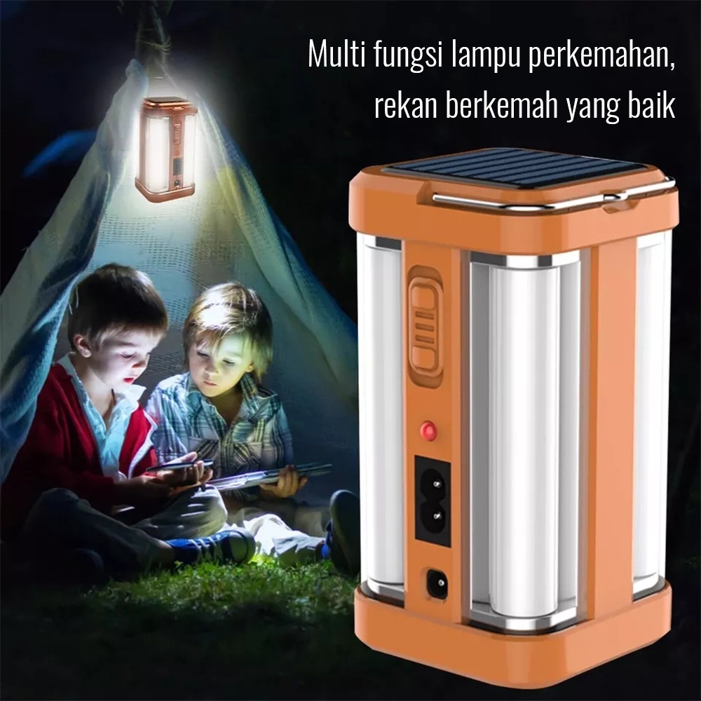 Lentera Emergency 4 Sisi/40watt PUSH ON YG-7977/lampu berkemah di luar ruangan/lampu surya portabel/Lampu Solar Emergency/lampu berkemah/Anbolt Lampu Emergency/Solar Anbolt Camping Tetap Nyala Lama Walau Listrik