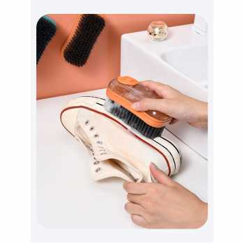 Sikat Pembersih Cleaning Brush Dengan Dispenser Tempat Sabun Cair Otomatis / Sikat Pembersih Baju Pakaian Laundry Sepatu Lantai Dapur Toilet Serbaguna Praktis Efisien Pencet Tekan / Cleaning Brush Alat Pembersih Noda Kotoran / Sikat Pembersih Multifungsi